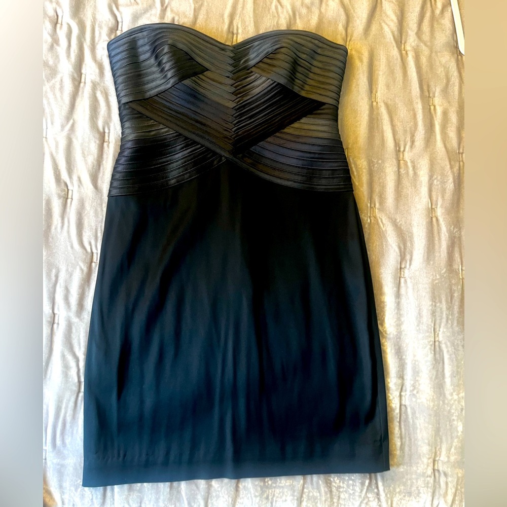 NWT BCBG Max Azria Black LBD mini dress strapless ombré
